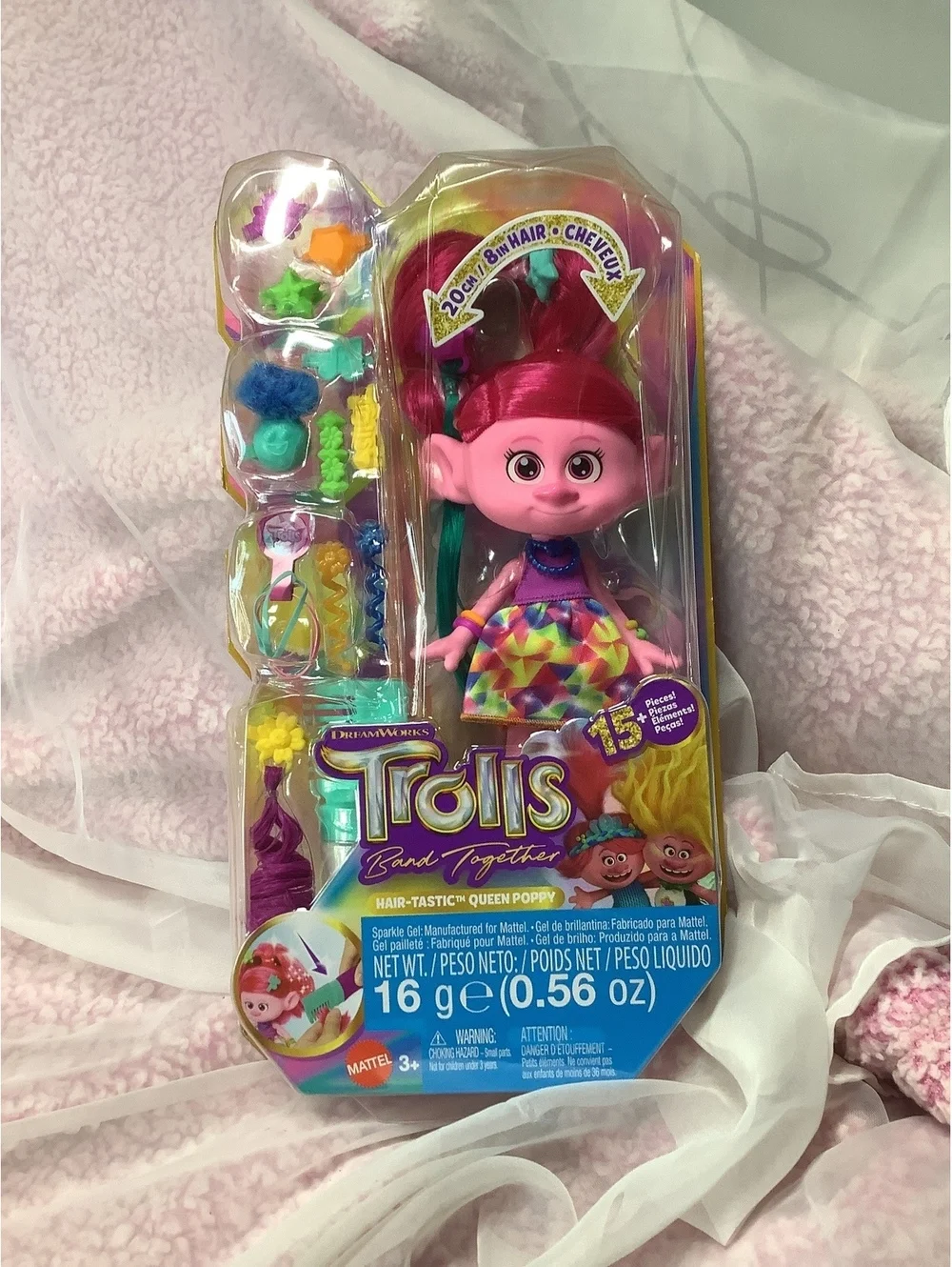 Trolls Band Together Hair-Tastic Queen Poppy Doll with Hair Accessories